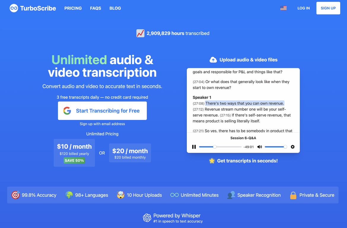 TurboScribe preview