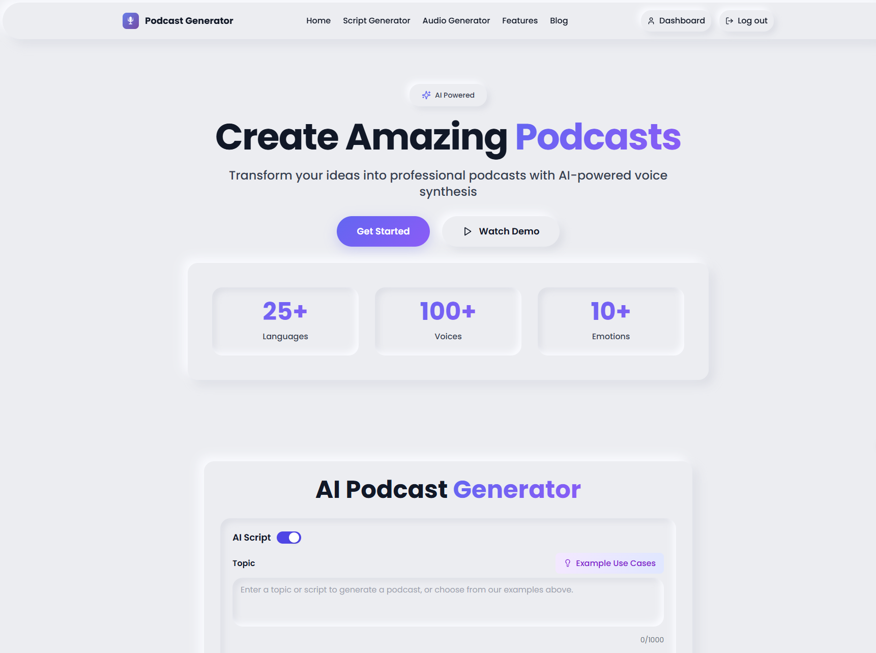 AI Podcast Generator - Create Podcasts with AI preview